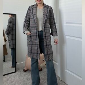 Limé Plaid Women's Coat - size s & 30%wool